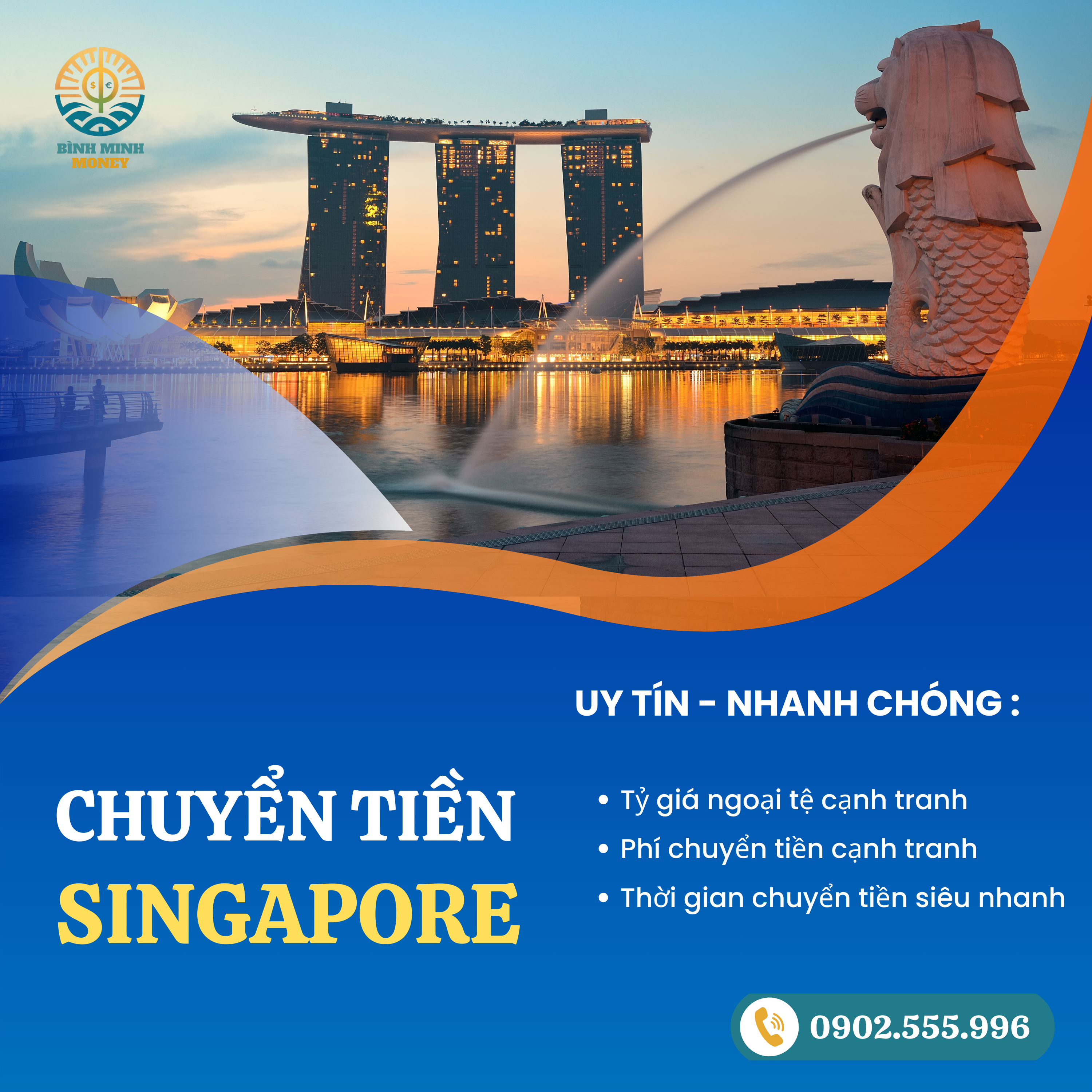 Money Bình Minh là đơn vị chuyên cung cấp dịch vụ chuyển tiền đi Singapore uy tín và nhanh chóng.